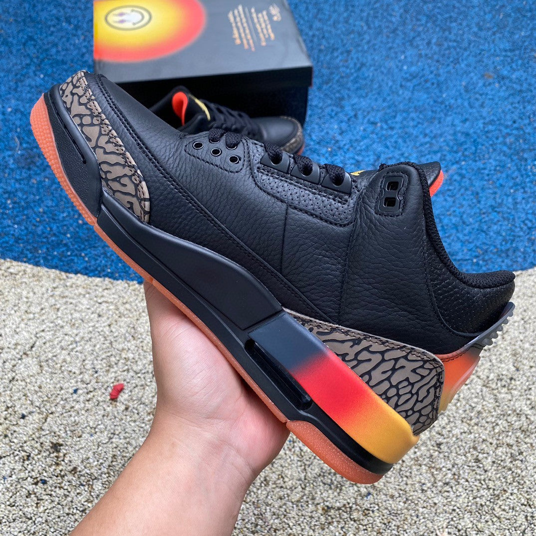 Jordan Retro 3 balvin smiley black rainbow