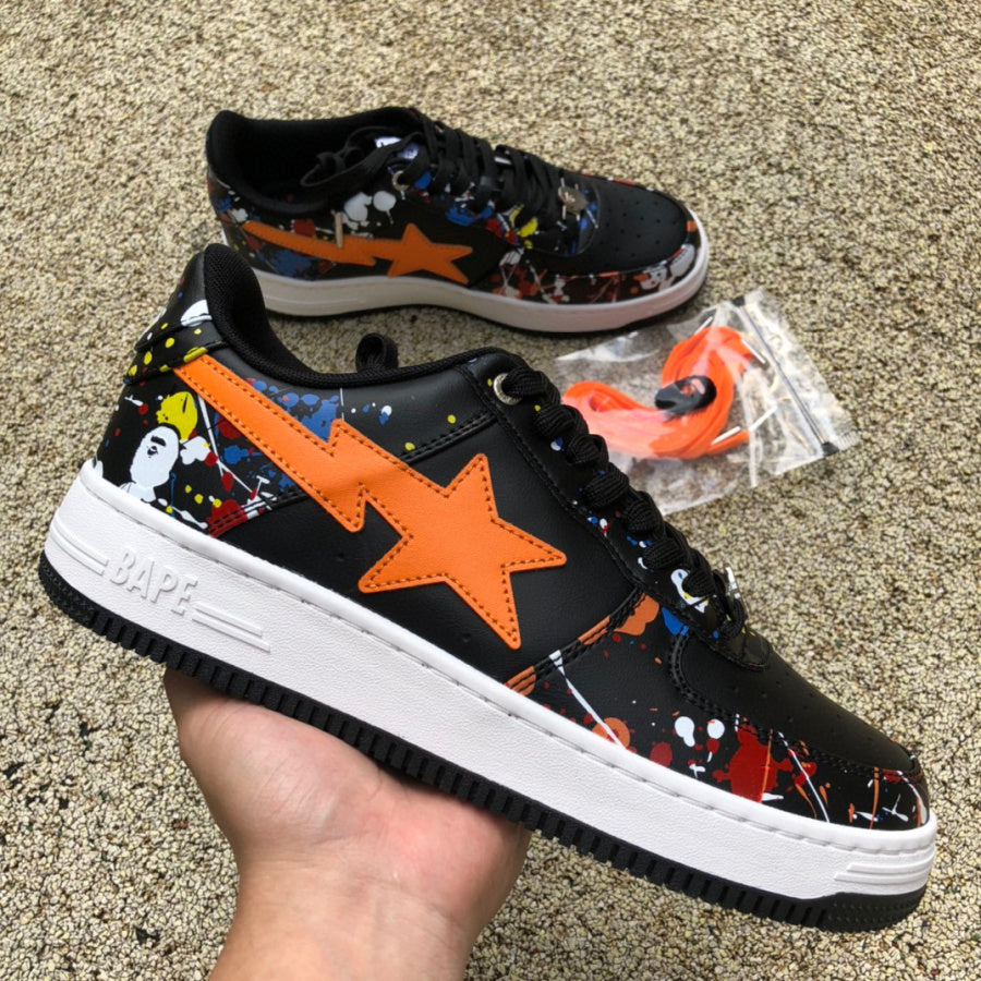 Bape Negro Naranja Graffiti