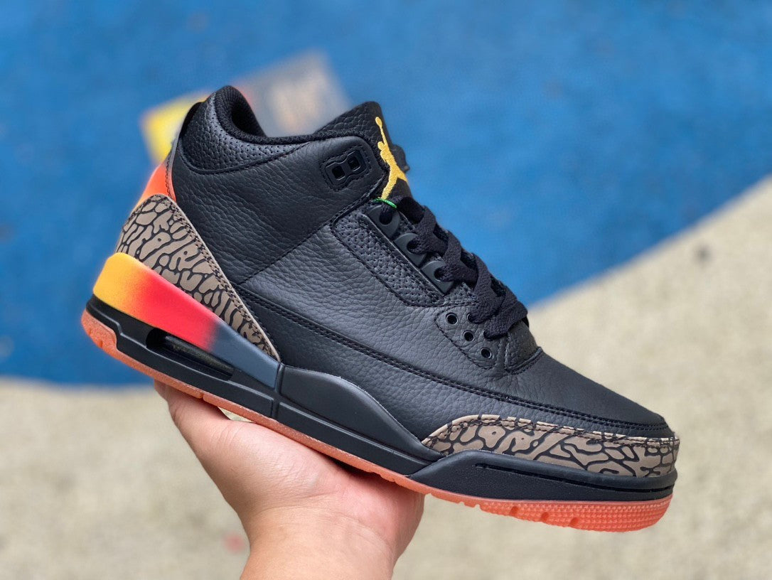 Jordan Retro 3 balvin smiley black rainbow