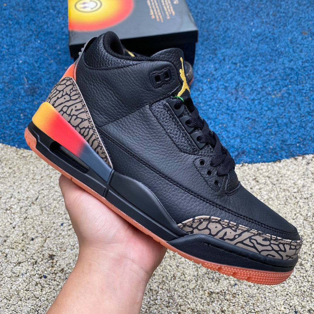 Jordan Retro 3 balvin smiley black rainbow