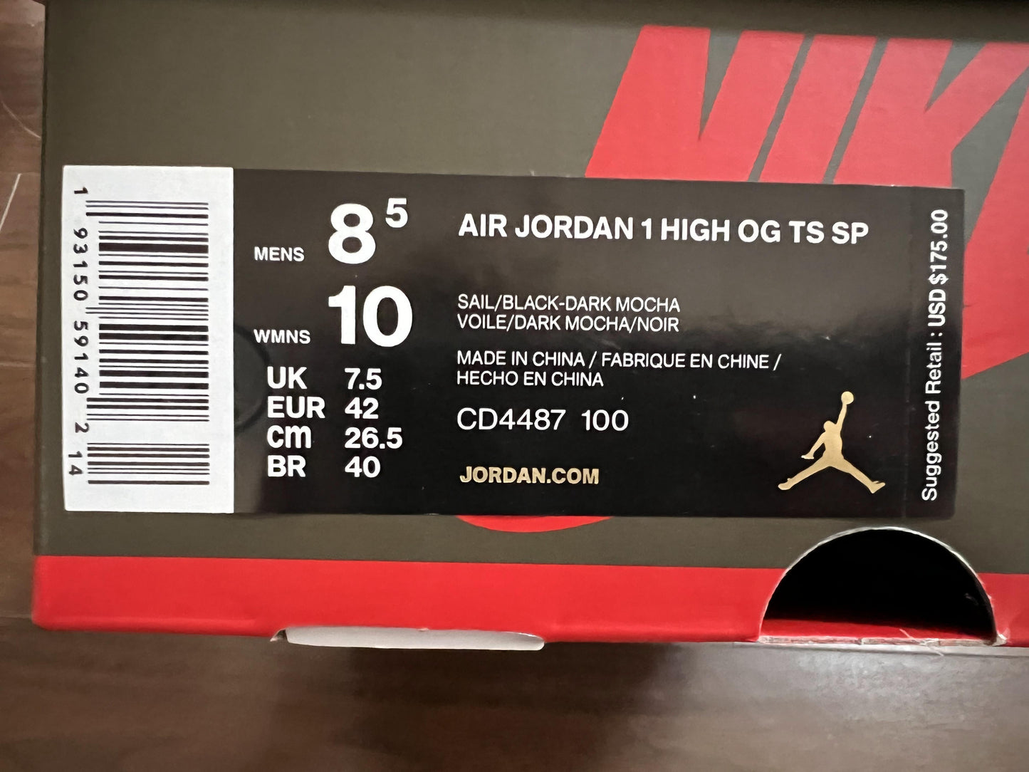 Jordan 1 Retro High Travis Scott Mocha