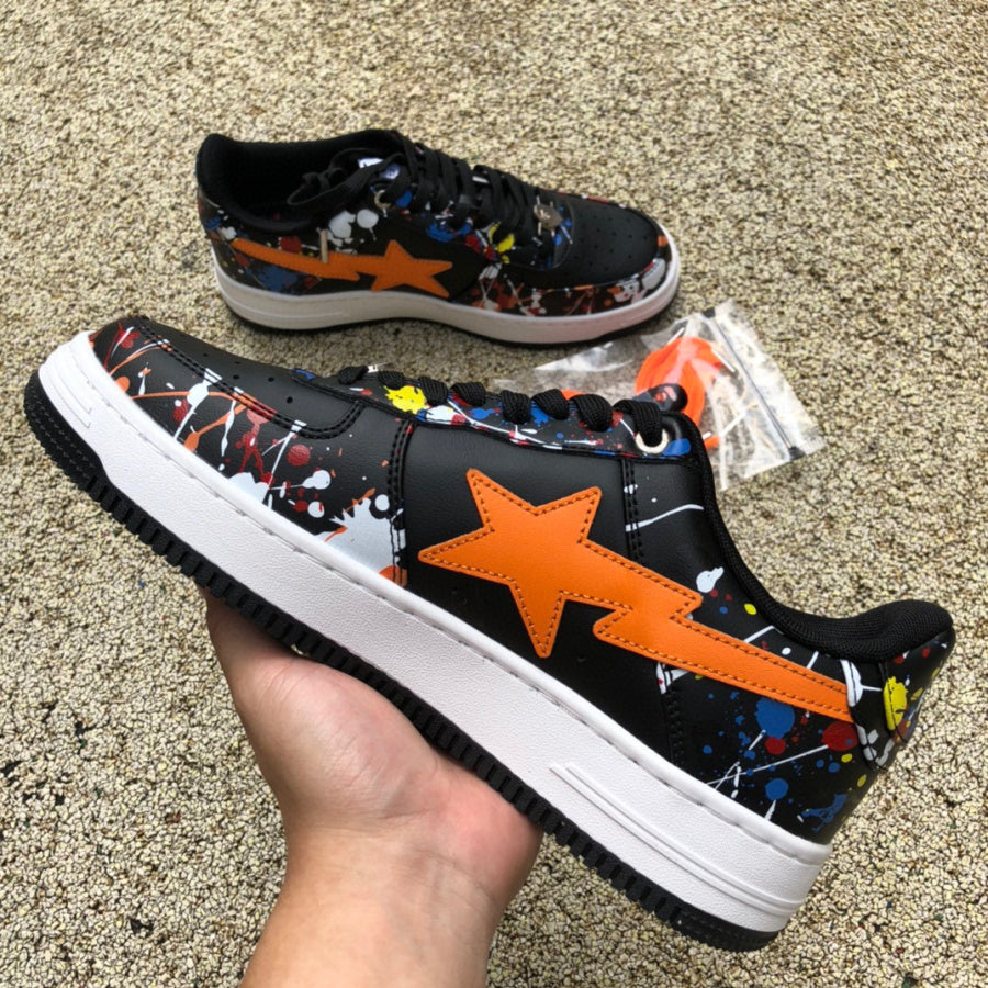 Bape Negro Naranja Graffiti