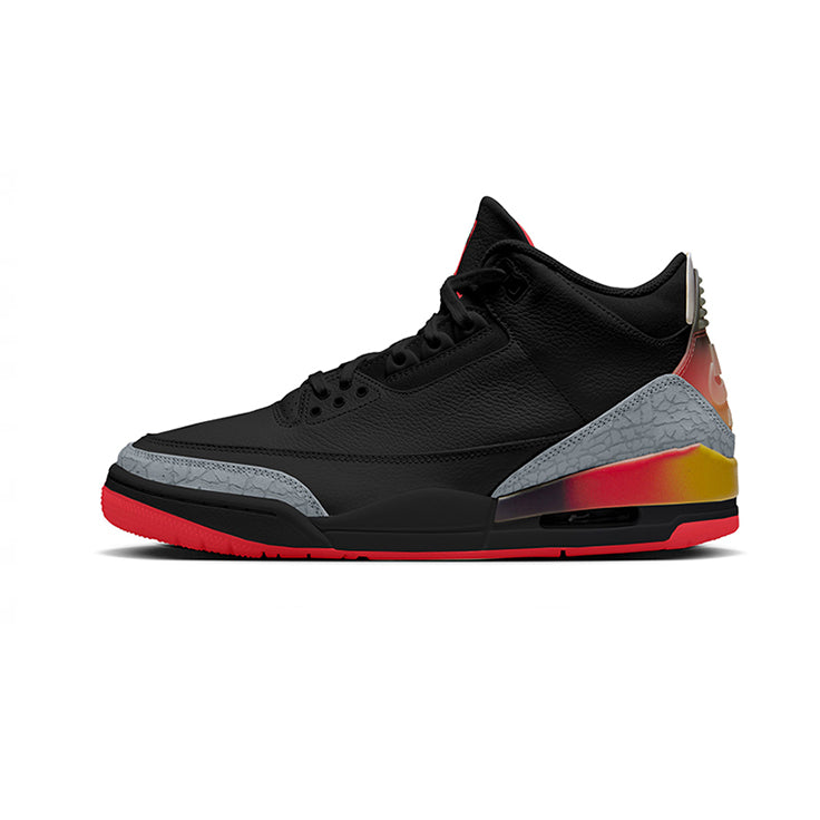 Jordan Retro 3 balvin smiley black rainbow